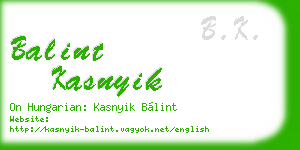balint kasnyik business card